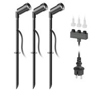 ledscom.de : Projecteurs d'extérieur LED Spico, noirs, avec pique à planter, pour une utilisation extérieure, indice de protection IP44, 105 lumens, lumière blanc chaud, lot de 3 – Modèle : Spico / Co