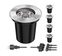 ledscom.de Spot encastré dans le sol BOJA pour l'extérieur inox rond IP67 108mm Ø incl. LED GU5.3 (blanc chaud, 29,94W, 483lm chacun, 30°) 5er Set