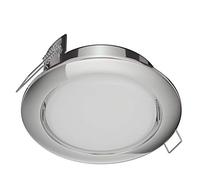 ledscom.de Spot LED encastré Zobe II plat GX53 chromé rond 10,063W 1038lm blanc chaud 107mm Ø cercle de perçage 90mm Ø