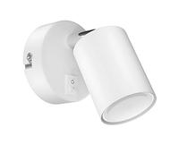 ledscom.de Spot mural WAIKA, à une flamme, avec interrupteur, GU10, blanc mat, in mpoule LED GU10 630lm, blanc