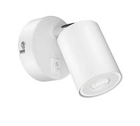 ledscom.de Spot mural WAIKA, à une flamme, avec interrupteur, GU10, blanc mat, incl. lampe LED GU10 468lm, blanc chaud