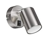ledscom.de Spot mural WAIKA, à une flamme, avec interrupteur, GU10, chrome mat, ampoule LED GU10 incluse (blanc, 6,74W, 630lm, 100°)