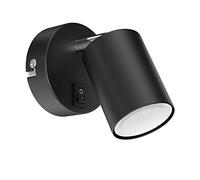 ledscom.de Spot mural WAIKA, à une flamme, avec interrupteur, GU10, noir mat, incl. ampoule LED GU10 630lm, blanc