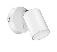 ledscom.de Spot mural WAIKA avec interrupteur blanc mat + ampoule LED GU10 blanc chaud 3 niveaux de gradation : max. 500lm chacun