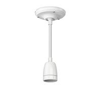 ledscom.de Suspension E27 en porcelaine blanche, câble textile blanc, DIY, 230V AC, max. 300W