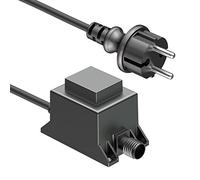 ledscom.de Transformateur/alimentation pour LED 20W pour système enfichable NEMO, fiche, 12V AC, noir, IP65