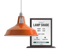 LEDSone Abat-jour en métal orange dans un style rétro moderne facile à installer pour plafonniers, abat-jour de 30 cm, pour lampes suspendues industrielles vintage, chambre à coucher, cuisine et salle