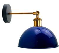 LEDSone Appliques murales vintage Abat-jour Rétro Métal Peint couleur Lampe de Plafon Applique pour chambre à coucher de bar de restaurant (Noir) (Bleu marine)