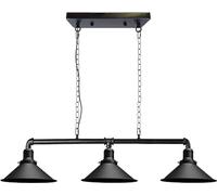LEDSone Barre lumineuse 3 voies style rétro steampunk industriel avec abat-jour en métal Noir