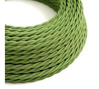 LEDSone Câble d'éclairage flexible en tissu tressé à 3 conducteurs de 5 m de long pour lampes suspendues industrielles ou autres appareils (vert kaki)