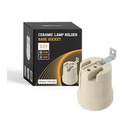 LEDSone Céramique Porcelaine ES27 E27 Edison Vis Chaleur Lampe Vintage Porte-Ampoule avec Support de Montage (1 Pc, Forme 1)