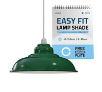 LEDSone Industriel Pendentif Plafonnier Abat-jour, Rétro Cuisine Pendentif Plafonniers Vintage Métal Loft Bar Suspendu Éclairage Rustique Suspension Abat-jour (Courbé-vert)