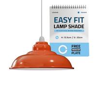 LEDSone Industriel Pendentif Plafonnier Abat-jour, Rétro Cuisine Pendentif Plafonniers Vintage Métal Loft Bar Suspendu Éclairage Rustique Suspension Abat-jour (Orange)