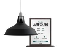 LEDSone Industriel Pendentif Plafonnier Abat-jour, Rétro Cuisine Pendentif Plafonniers Vintage Métal Loft Bar Suspendu Éclairage Rustique Suspension Abat-jour (Noir Intérieur Blanc)
