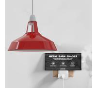 LEDSone Industriel Pendentif Plafonnier Abat-jour, Rétro Cuisine Pendentif Plafonniers Vintage Métal Loft Bar Suspendu Éclairage Rustique Suspension Abat-jour (Rouge2)