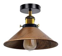 LEDSone Lampes LED d'éclairage de plafond en métal à montage encastré moderne, luminaire suspendu semi-encastré, lustre en métal, abat-jour conique de 22 cm pour hall, salon (Cuivre brossé)