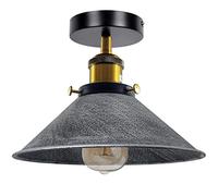 LEDSone Lampes LED d'éclairage de plafond en métal à montage encastré moderne, luminaire suspendu semi-encastré, lustre en métal, abat-jour conique de 22 cm pour hall, salon (Argent brossé)