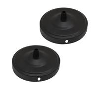 LEDSone Lot de 2 plafonniers noirs à point unique pour lampes suspendues vintage, 108 mm en métal antique, rosace de plafond avec accessoires pour suspension de plafond et lampe murale.