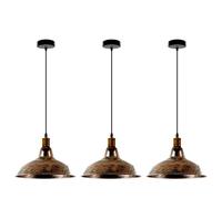 LEDSone lot de 3 suspensions vintage,luminaires style industriel, plafonnier vintage lot de 3 salle à manger chambre, blanc, 240V, Ø 300mm (CUIVRE BROSSÉ)