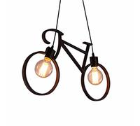 LEDSone Lustre de vélo en fer à 2 lumières de style moderne réglable à suspendre pour salle à manger, bureau, couloir, chambre à coucher, bar