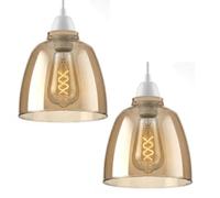 LEDSone Petit abat-jour moderne en verre effet cristal transparent à suspendre pour plafonniers et lampes de chevet, abat-jour de rechange pour chambre à coucher, salon, cuisine (Style 6, 2 Pack)