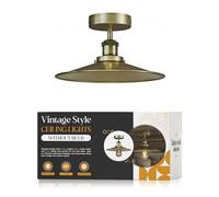 LEDSone Plafonnier vintage semi-encastré industriel en métal Downlight abat-jour en laiton vert, salon, décoration intérieure, base E27, plafonnier LED, lustres pour cuisine, couloir