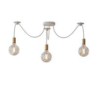 LEDSone Suspension 3 lumières araignée dorée E27 - Lustre de plafond industriel réglable, lampe suspendue moderne pour cuisine, îlot, salle à manger, loft luminaire