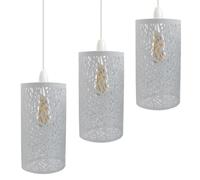 LEDSONE Suspension luminaire industrielle avec abat-jour en fil métallique, finition laiton brossé, avec anneau réducteur, pour salon, chambre à coucher, cuisine, Motif 6