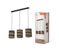 LEDVANCE à 3 lampes Decor Cardboard Cylindre marron en carton ondulé, E27, longueur 830 mm, abat-jour en matériau recyclé, durabgrâce à une source lumineuse remplaçable, facià installer