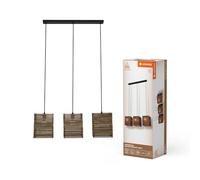 LEDVANCE à 3 lampes Decor Cardboard Square marron en carton ondulé, E27, longueur 830 mm, abat-jour en matériau recyclé, durabgrâce à une source lumineuse remplaçable, facià installer