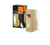 LEDVANCE Applique extérieur WiFi SMART+ 7,5W 600lm bois,blanc chaud 3000K et 16 millions de couleurs, boîtier aluminium de haute qualité, contrôlable par application, compatible Amazon, Google, etc.