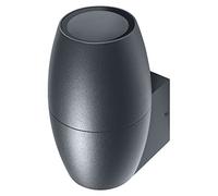 LEDVANCE Applique murale à LED pour 1x lampes GU10, lampe design pour extérieur à optique canon, pour éclairage indirect 1 face, en aluminium de haute qualité gris foncé, ENDURA CANNON Wall Down