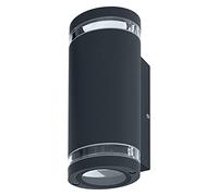 LEDVANCE Applique murale à LED pour 2x ampoules GU10, éclairage pour l'extérieur, pour éclairage indirect bilatéral avec anneaux transparents, en aluminium gris foncé, ENDURA BEAM GAP Wall UpDown GU10