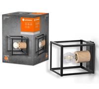 Applique Murale Plafonnier Décor Nairobi Noir/Bois Max. 15W E27 LED Lumière