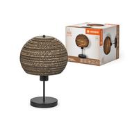 LEDVANCE Decor Cardboard Ball marron en carton ondulé, légère, E27, diamètre 260 mm, abat-jour en matériau recyclé, durabgrâce à une source lumineuse remplaçable, facià installer