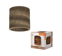 LEDVANCE Decor Cardboard Cylindre marron en carton ondulé, E27, diamètre 250 mm, abat-jour en matériau recy urabgrâce à une source lumineuse remplaçable, facià installer