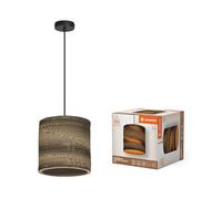 LEDVANCE Decor Cardboard Cylindre marron en carton ondulé, E27, diamètre 250 mm, abat-jour en matériau recy urabgrâce à une source lumineuse remplaçable, facià installer