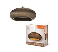 LEDVANCE Decor Cardboard Drop marron en carton ondulé, légère, E27, diamètre 400 mm, abat-jour en matériau recyclé, durabgrâce à une source lumineuse remplaçable, facià installer