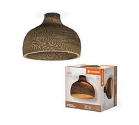 LEDVANCE Decor Cardboard Hat marron en carton ondulé, léger, E27, diamètre 360 mm, abat-jour en matériau recy urabgrâce à une source lumineuse remplaçable, facià installer