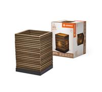LEDVANCE Decor Cardboard Square marron en carton ondulé, légère, E27, diamètre 200 mm, abat-jour en matériau recyclé, durabgrâce à une source lumineuse remplaçable, facià installer