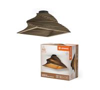 LEDVANCE Decor Cardboard Square Turn marron en carton ondulé, E27, diamètre 400 mm, abat-jour en matériau recy urabgrâce à une source lumineuse remplaçable, facià installer