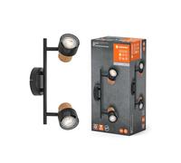 LEDVANCE Spot décoratif Cork GU10 Noir 2x3,4W 927 DIM - Lampes murales et de plafond