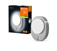 LEDVANCE ENDURA STYLE DISC SENSOR ST 24cm - Luminaire moderne d'extérieur avec détecteur de mouvement et capteur de lumière du jour, en acier inoxydable, 8 W, 3000 K blanc chaud, 485 lumen
