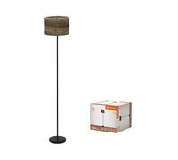 LEDVANCE lampadaire Decor Cardboard Cylindre marron en carton ondulé, E27, hauteur 1600 mm, abat-jour en matériau recyclé, durabgrâce à une source lumineuse remplaçable, facià installer