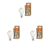 LEDVANCE Lampe à économie d'énergie LED, ampoule à filament en verre, E27, blanc chaud (3000K), 2,5 watts, remplace une ampoule de 40W, très efficace et économe en énergie, pack de 1 (Lot de 3)