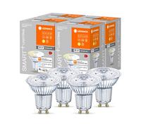 LEDVANCE Lampe à réflecteur LED intelligente avec technologie WiFi, culot GU10, blanc chaud (2700 K), dimmable, remplacement 40W, SMART+ WiFi SPOT GU10 à intensité variable, paquet de 4
