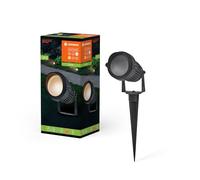 LEDVANCE Lampe d’extérieur ENDURA HYBRID SPOT SPIKE, lampe hybride, 1W, 60lm, ton blanc chaud, température de couleur 3000K, noir, aluminium, IP44 et IP67, fonctionnement solaire et réseau