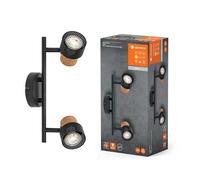 LEDVANCE Spot décoratif Cork GU10 Noir 2x3,4W 927 DIM - Lampes murales et de plafond
