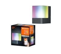 Ledvance LED Applique murale d'extérieur 450 lm 3000 K + RGB changement de couleur Smart+ Cube Wall multicolore gris/blanc