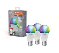 LEDVANCE Lampe LED intelligente avec technologie WiFi, B22d-base, optique mate,Couleurs RVBW modifiables, couleur de lumière modifiable (2700K-6500K), 806 Lumen,Remplacement de 60W-Ampoules 3-Pack